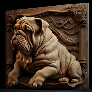 3D model Alapakh Bulldog dog (STL)